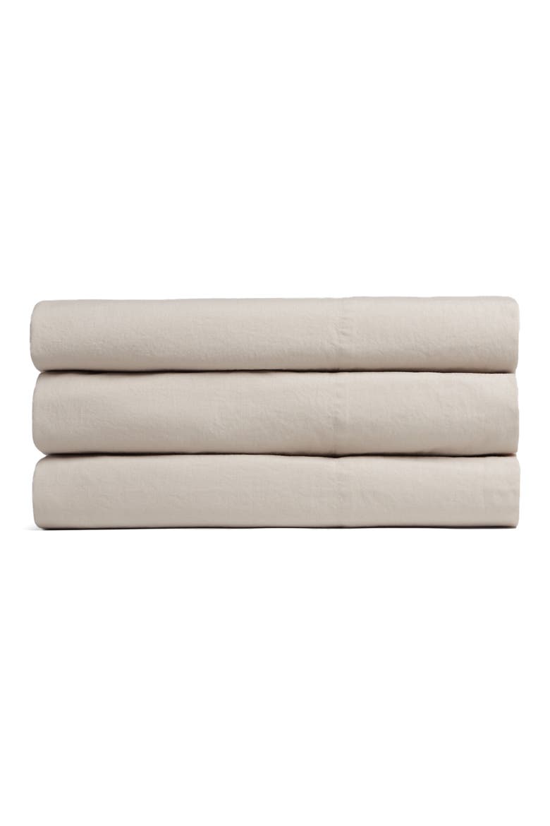 Brushed Cotton Top Sheet, Main, color, BONE