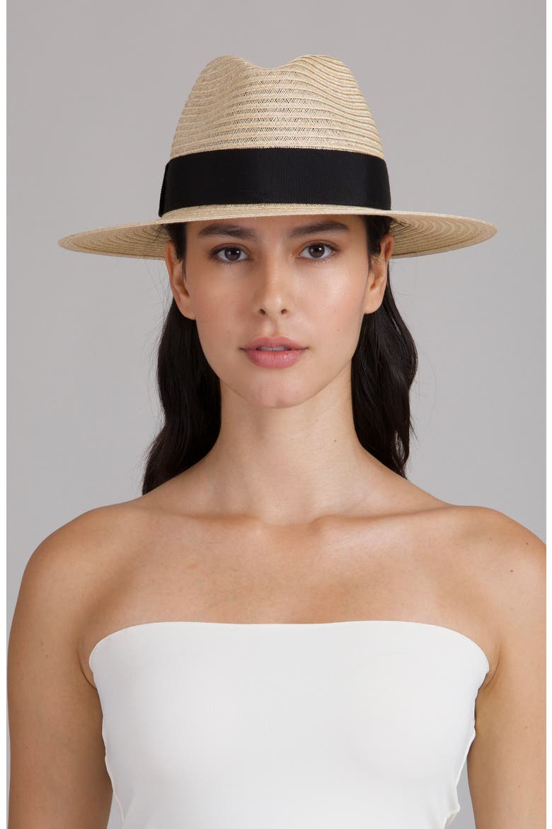 Courtney Packable Straw Fedora, Alternate, color, NATURAL