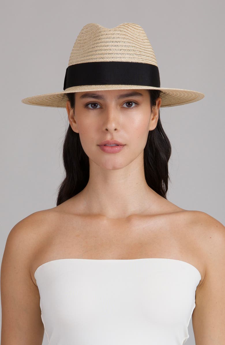 Eugenia Kim Courtney Packable Straw Fedora, Alternate, color, Natural