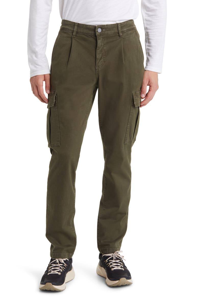 Micah Pleated Tapered Twill Cargo Pants, Main, color, DRYAD TWILL