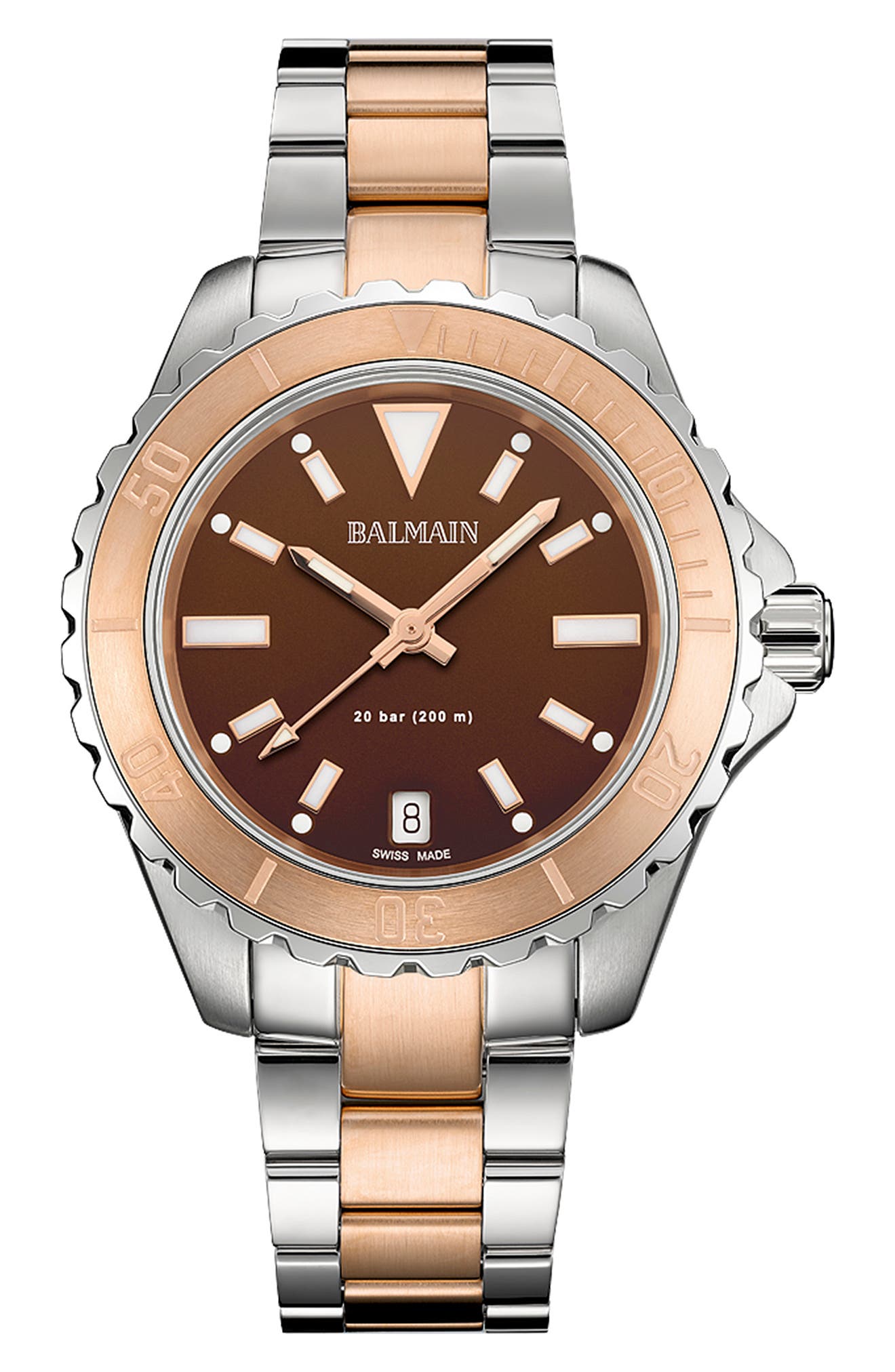 BROWN/ STAINLESS STEEL