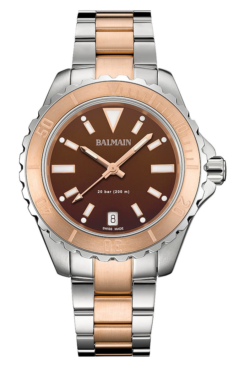 Ophrys Watch, 34.5mm, Main, color, BROWN/ STAINLESS STEEL