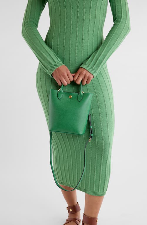 Shop Longchamp Épure North/south Leather Top Handle Tote In Green