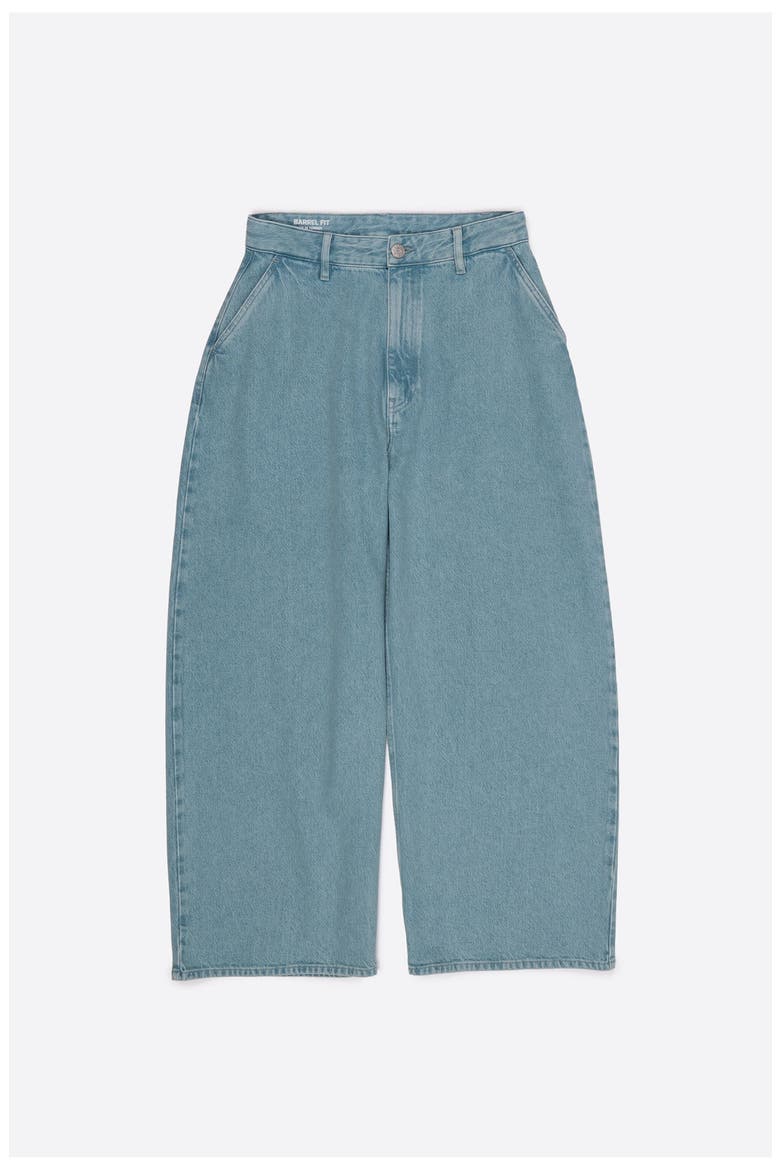 Fluid Straight-leg Denim With Pleats, Alternate, color, LIGHT DENIM BLUE