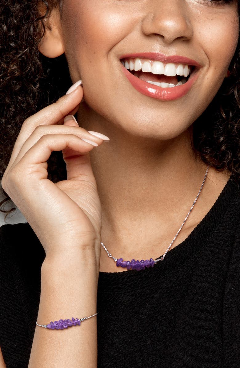 DELMAR Amethyst Beaded Necklace & Bracelet Set, Alternate, color, Purple