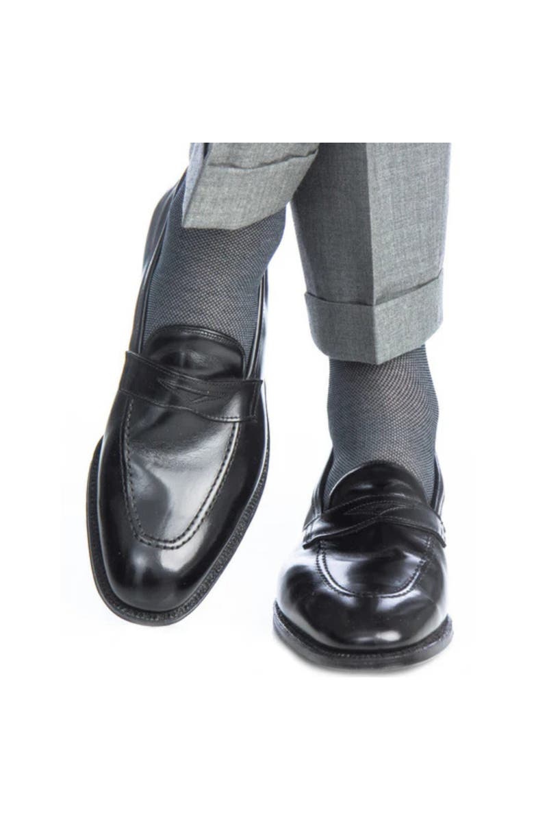 Trafalgar Noah Nail head Design Over The Calf Mercerized Cotton Socks, Alternate, color, Black And Grey