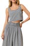 The Anise Seersucker Crop Tank
