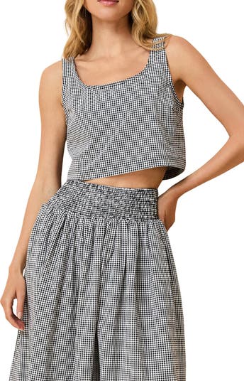 The Anise Seersucker Crop Tank