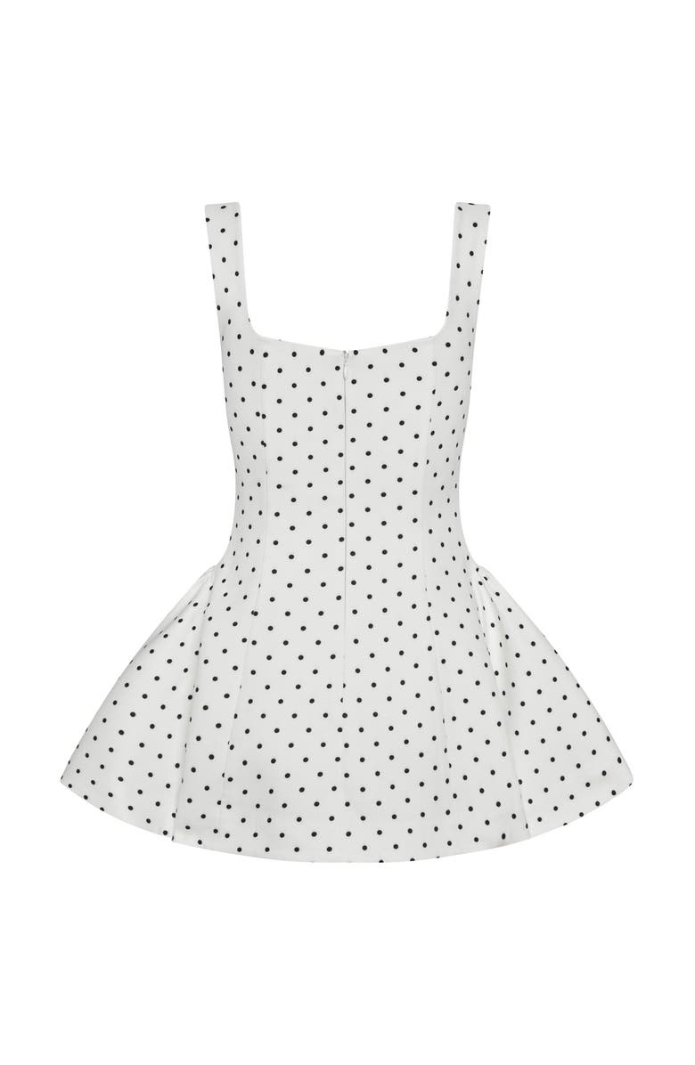 LEAU Ysabelle Babydoll Corset Mini Dress, Alternate, color, Polka Dot