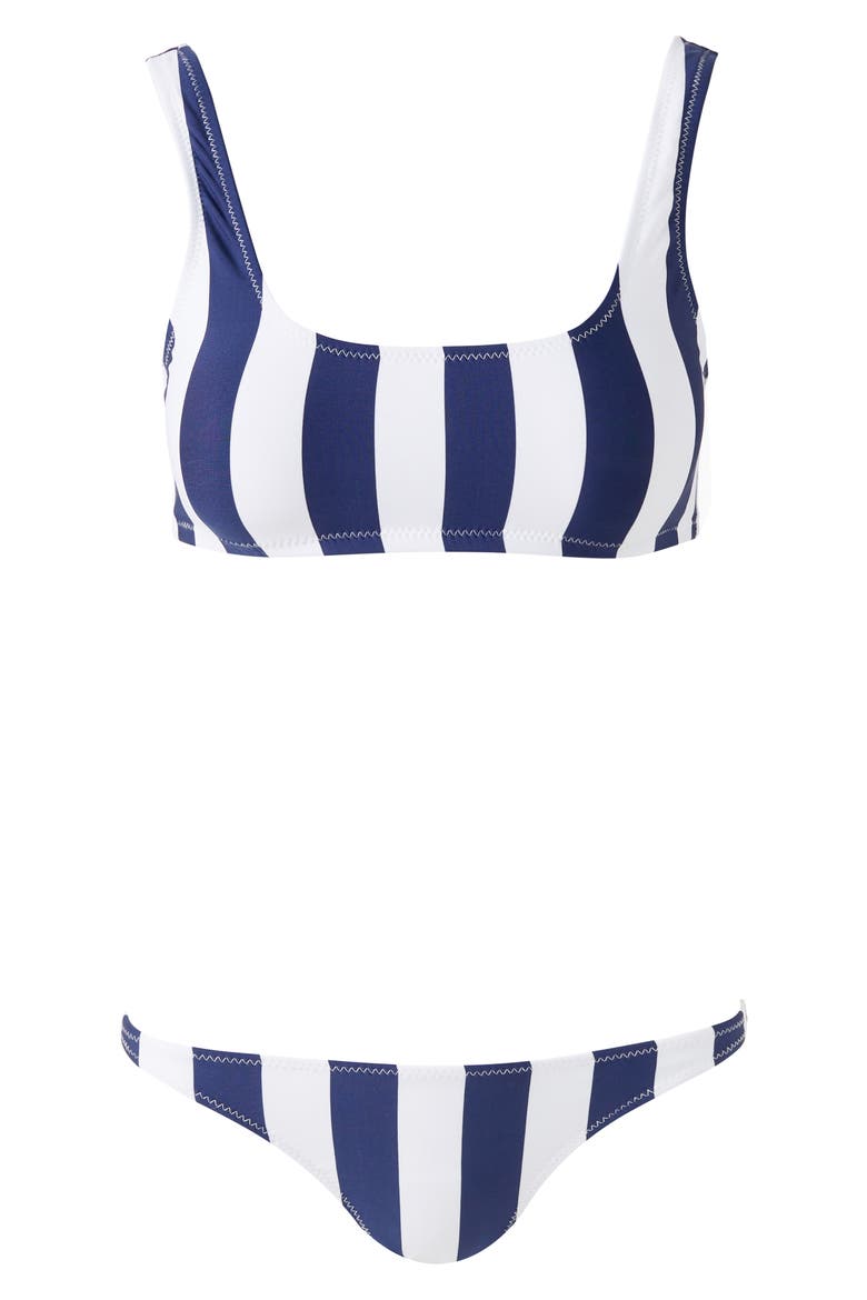 Ponza Stripe Hipster Bikini Bottoms, Alternate, color, NAVY STRIPE