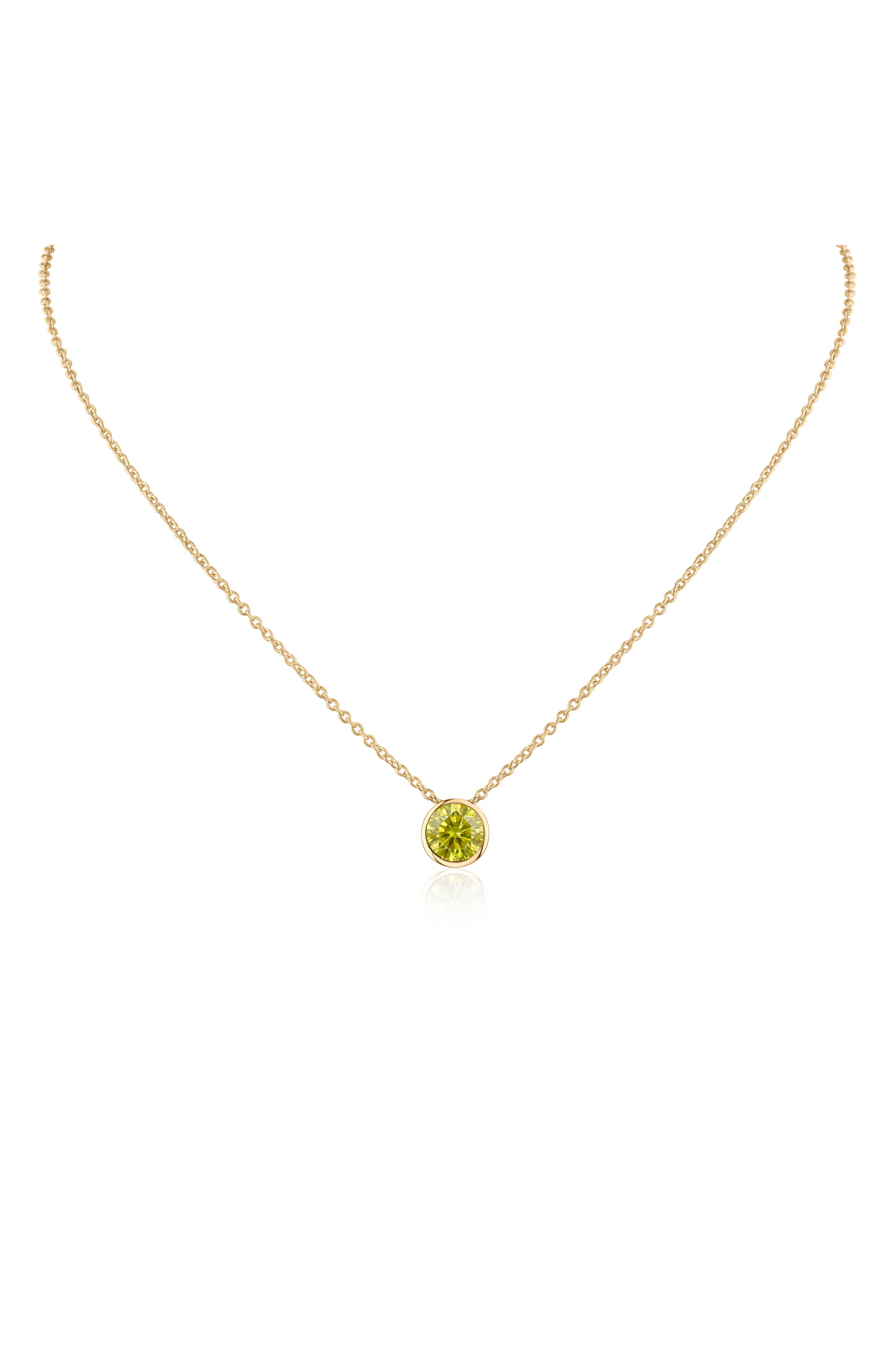 Bezel Cubic Zirconia Pendant Necklace