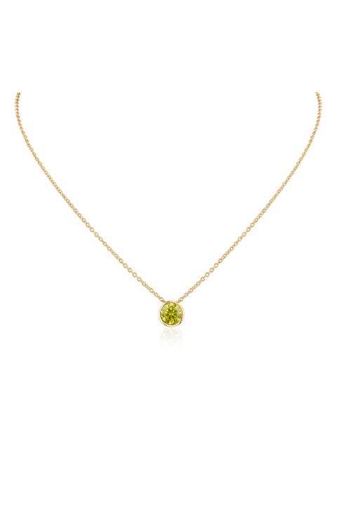Bezel Cubic Zirconia Pendant Necklace