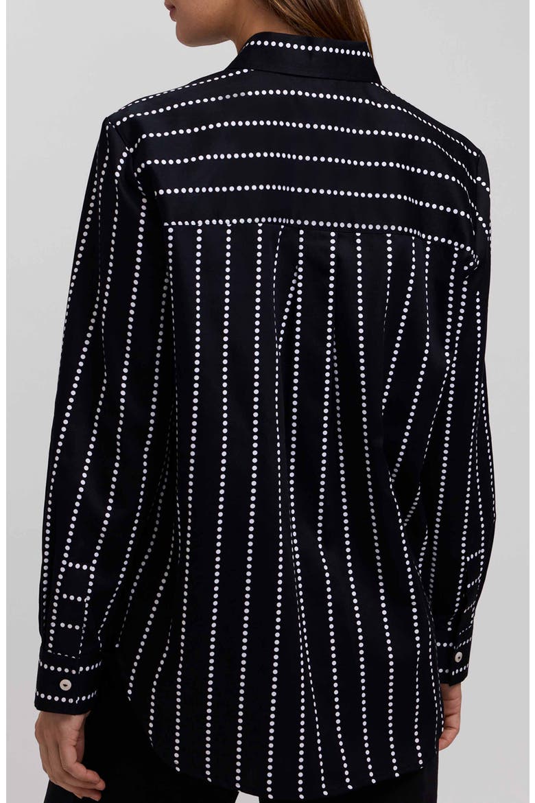 Dot Stripe Boyfriend Button-Up Shirt, Alternate, color, BLACK/ WHITE
