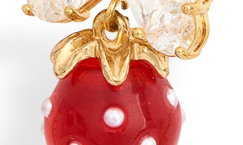 Eye Candy Los Angeles Bianca Strawberry Bow Drop Huggie Hoop Earrings
