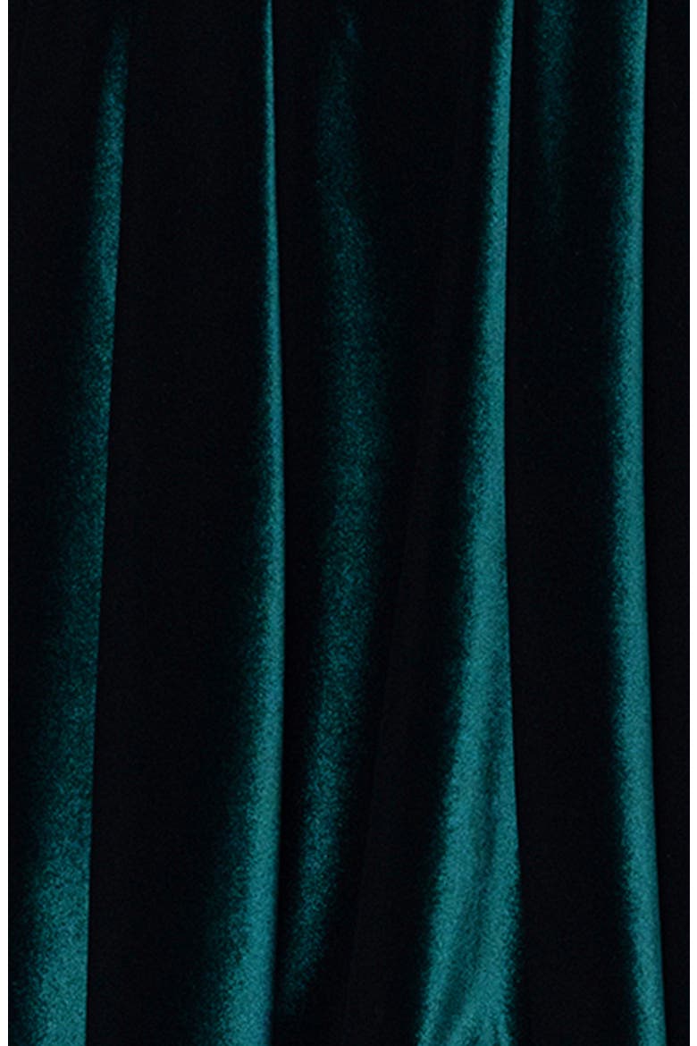 Tie Back Velvet Minidress, Alternate, color, HUNTER