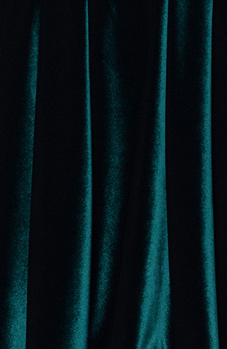 Blondie Nites Tie Back Velvet Minidress, Alternate, color, Hunter