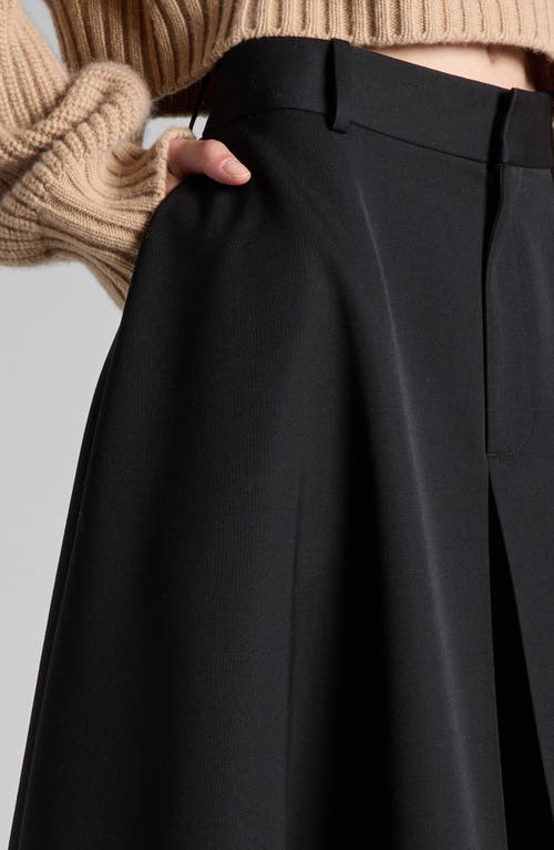 Bottega Veneta Wool Grain De Poudre A-line Skirt In Black
