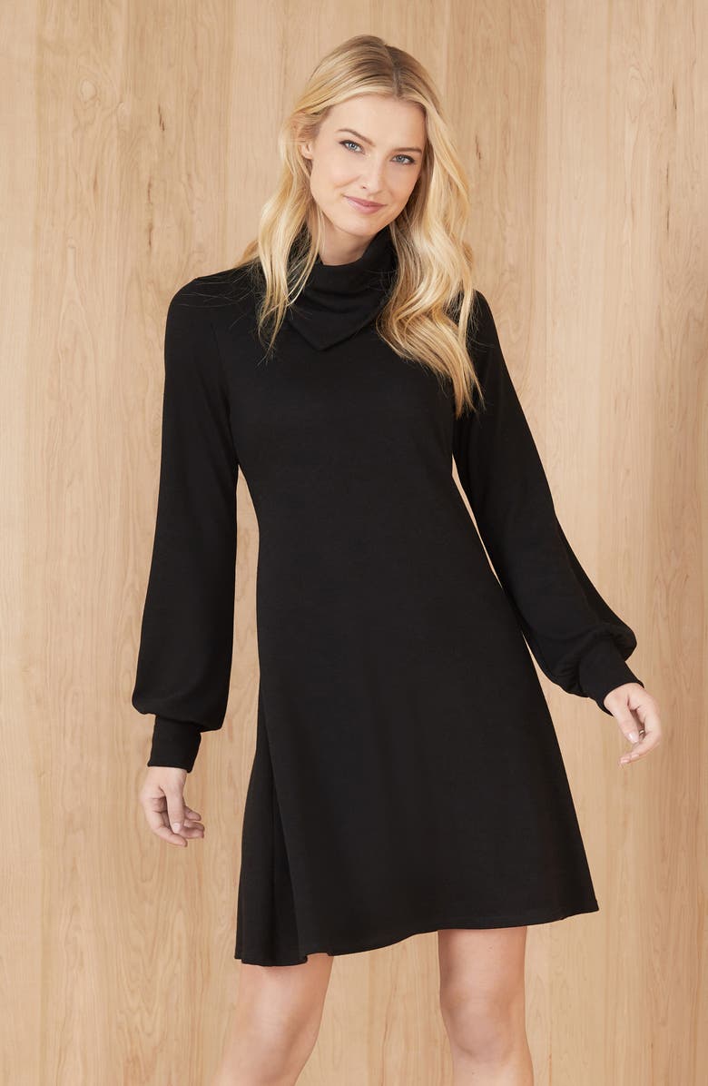 Karen Kane Drape Neck Long Sleeve A-Line Sweater Dress | Nordstrom Karen Kane Drape Neck Long Sleeve A-Line Sweater Dress | Nordstrom