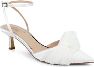 Jewel Badgley Mischka Favor Ankle Strap Pointed Toe Kitten Heel Pump