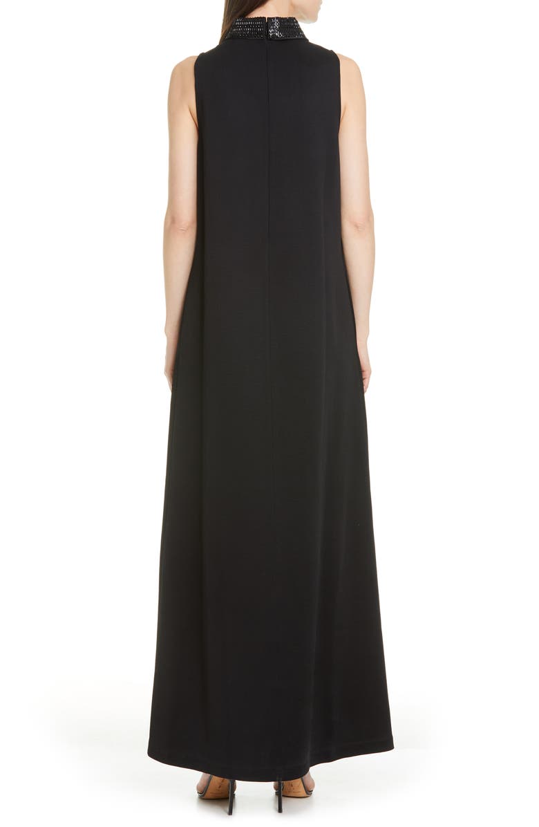 St. John Evening Embellished Liquid Milano Knit Gown, Alternate, color, 