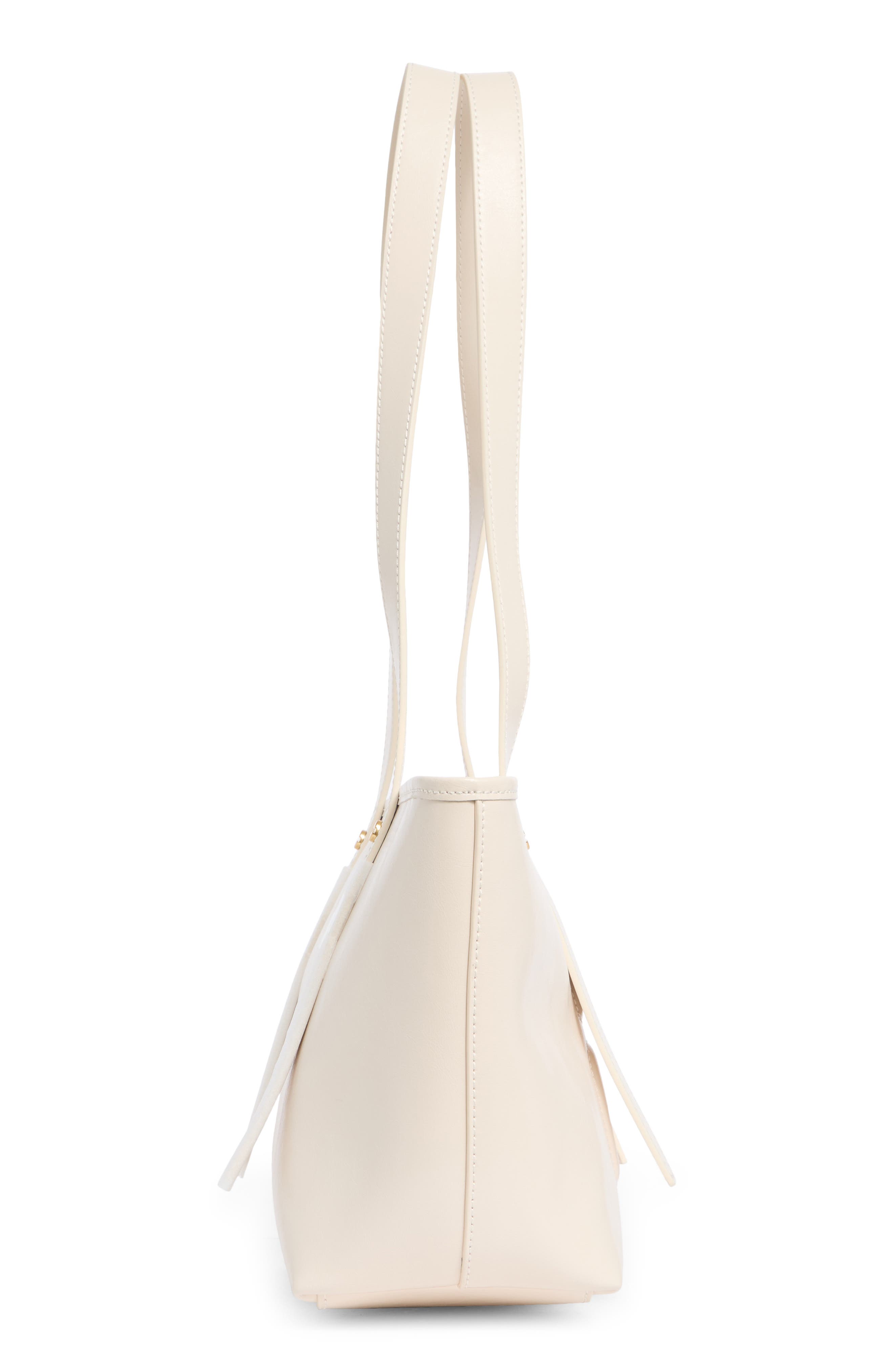Classic Day Off Small Leather Tote, Alternate, color, CREAM