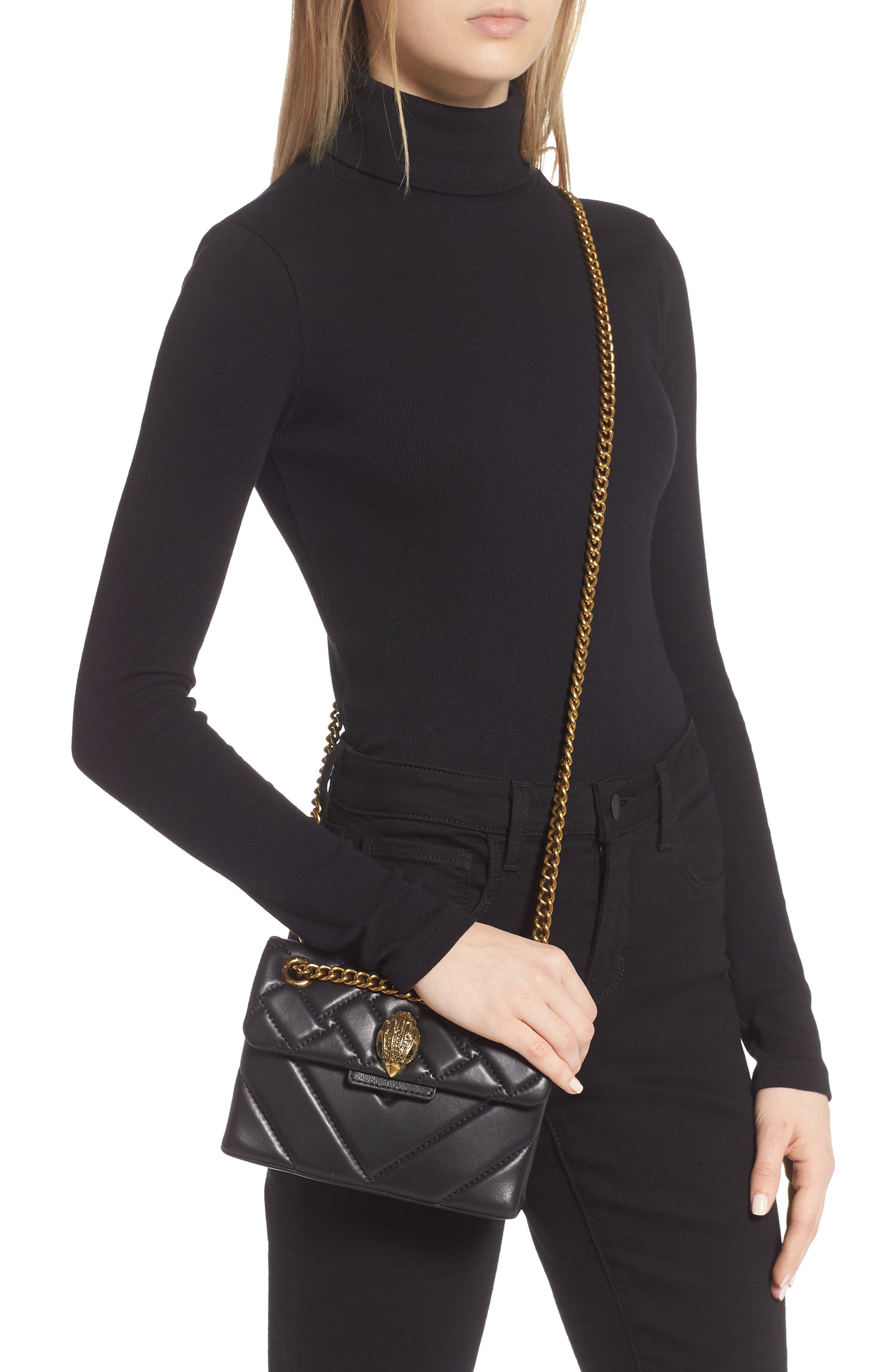 Kurt Geiger London Mini Kensington X Leather Shoulder Bag, Alternate, color, 