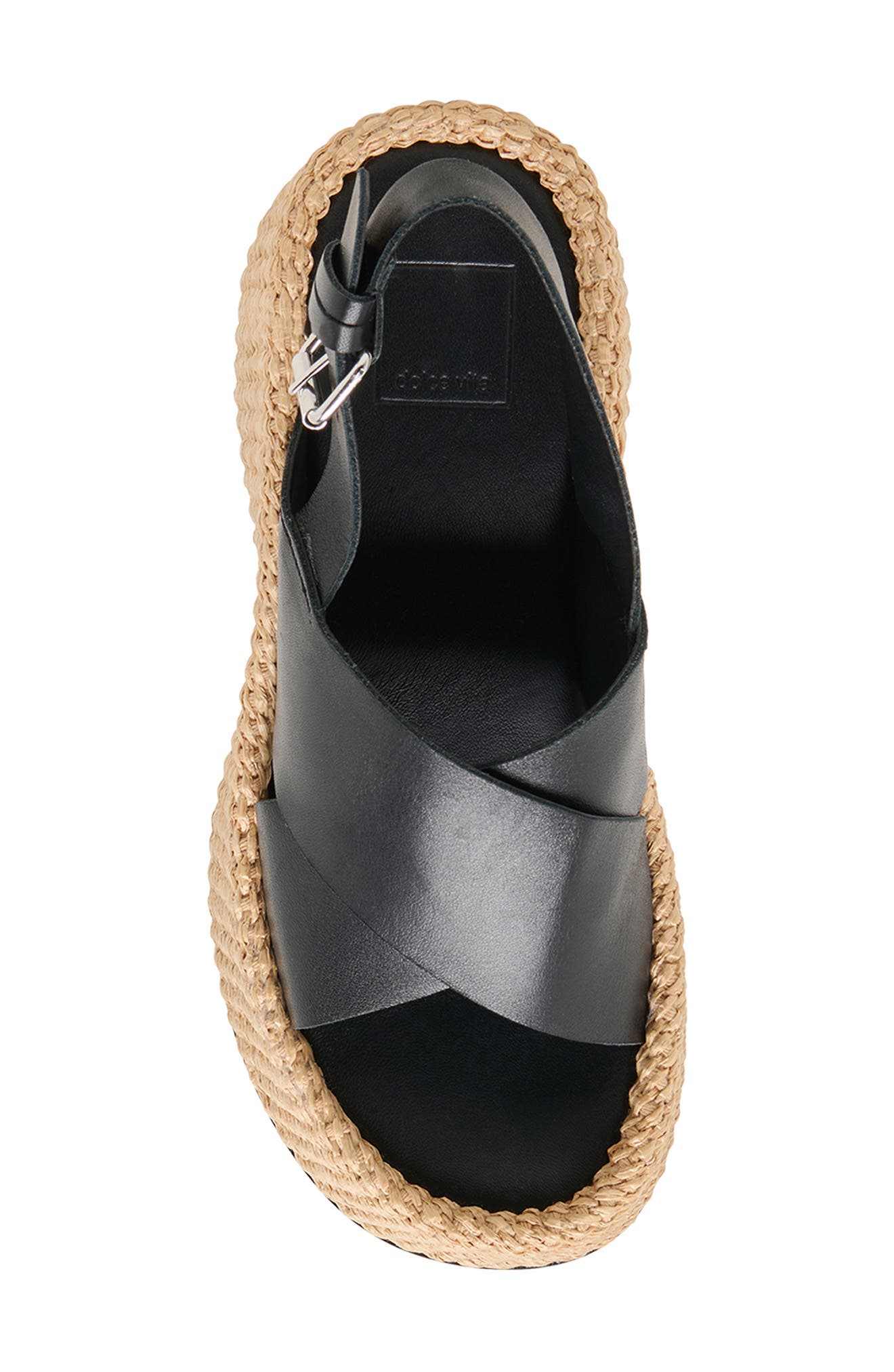 Dolce Vita Skylar Slingback Platform Wedge Sandal, Alternate, color, Black Leather