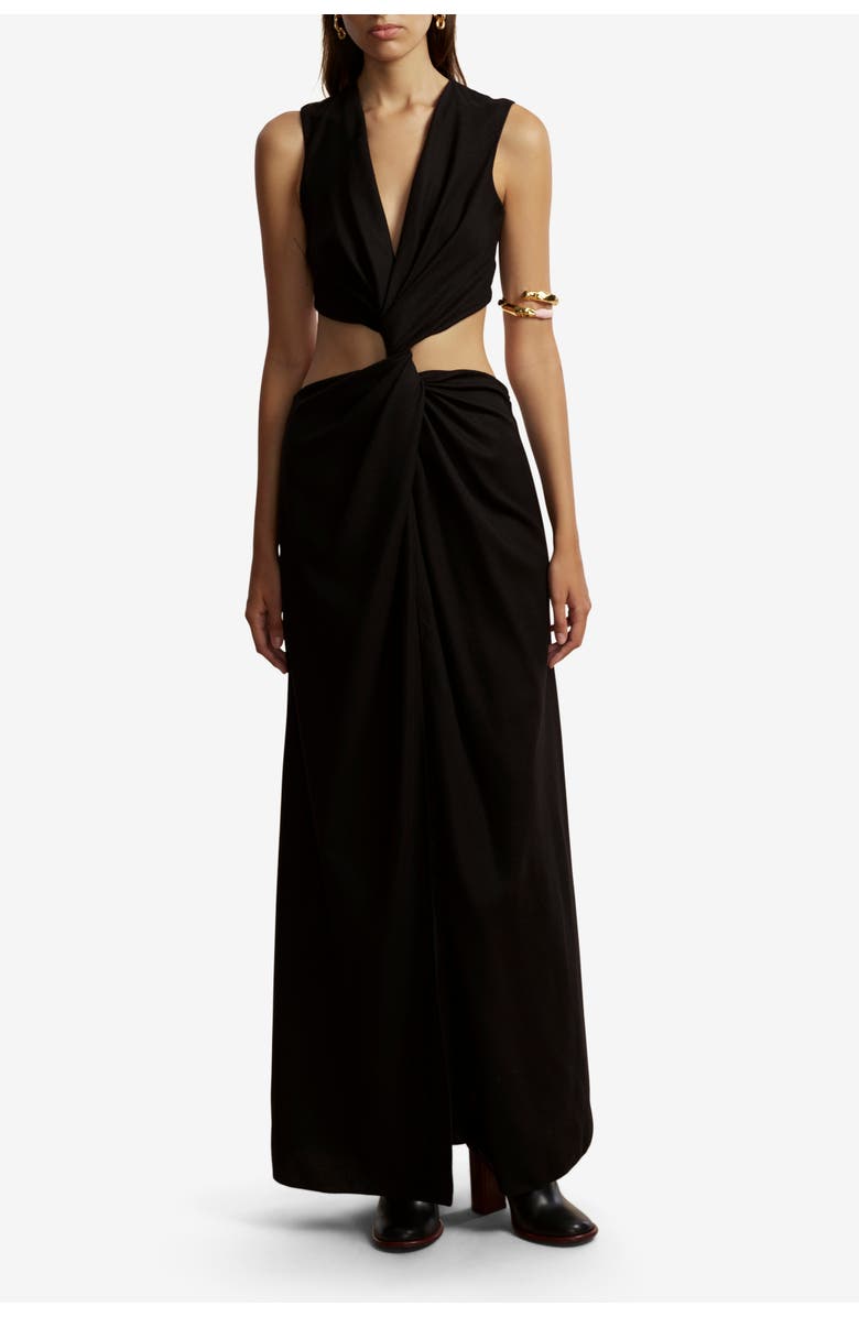 Marina Moscone Wool Twist Dress, Main, color, Black