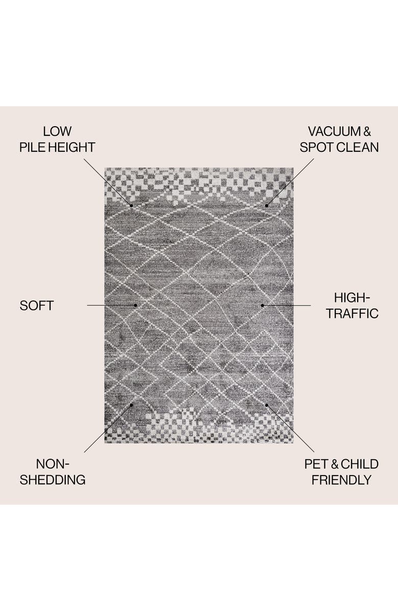 JONATHAN Y Asilah Moroccan Modern Diamond Area Rug, Alternate, color, Gray