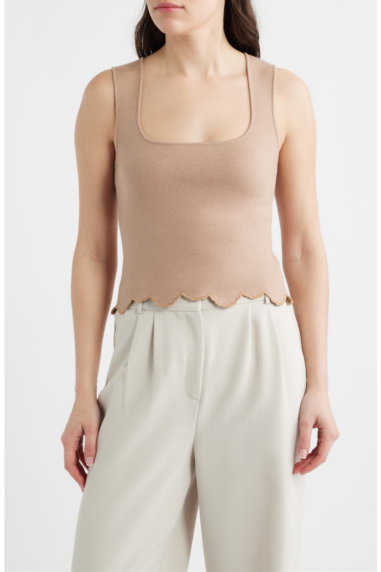 Ithaca Embroidered Scallop Hem Tank, Main, color, VISION