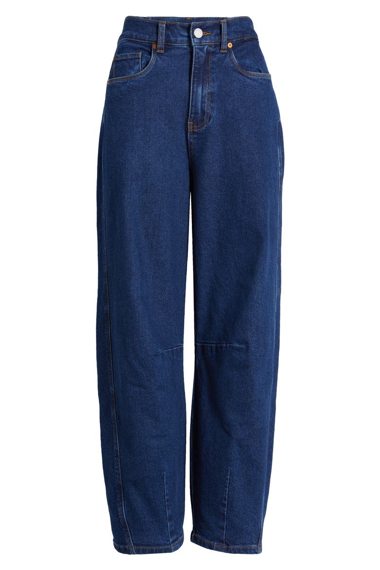 Seamed Barrel Jeans, Alternate, color, DEEP DOWN