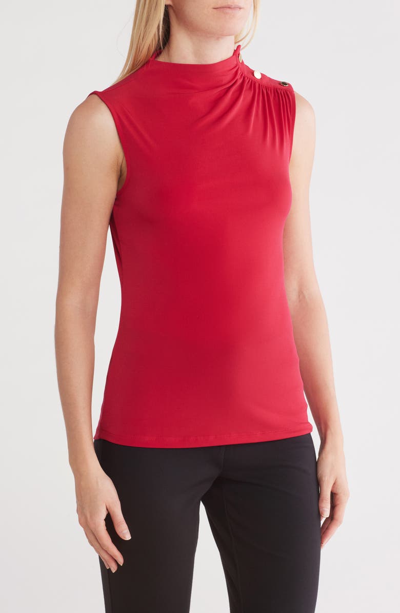 T Tahari Sleeveless Mock Neck Top, Main, color,