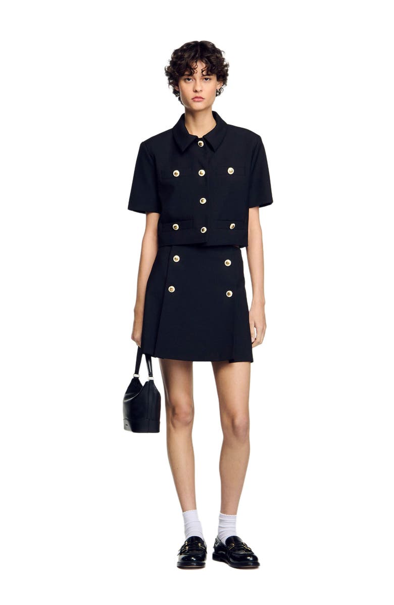 SANDRO Mini pleated skirt, Alternate, color, 