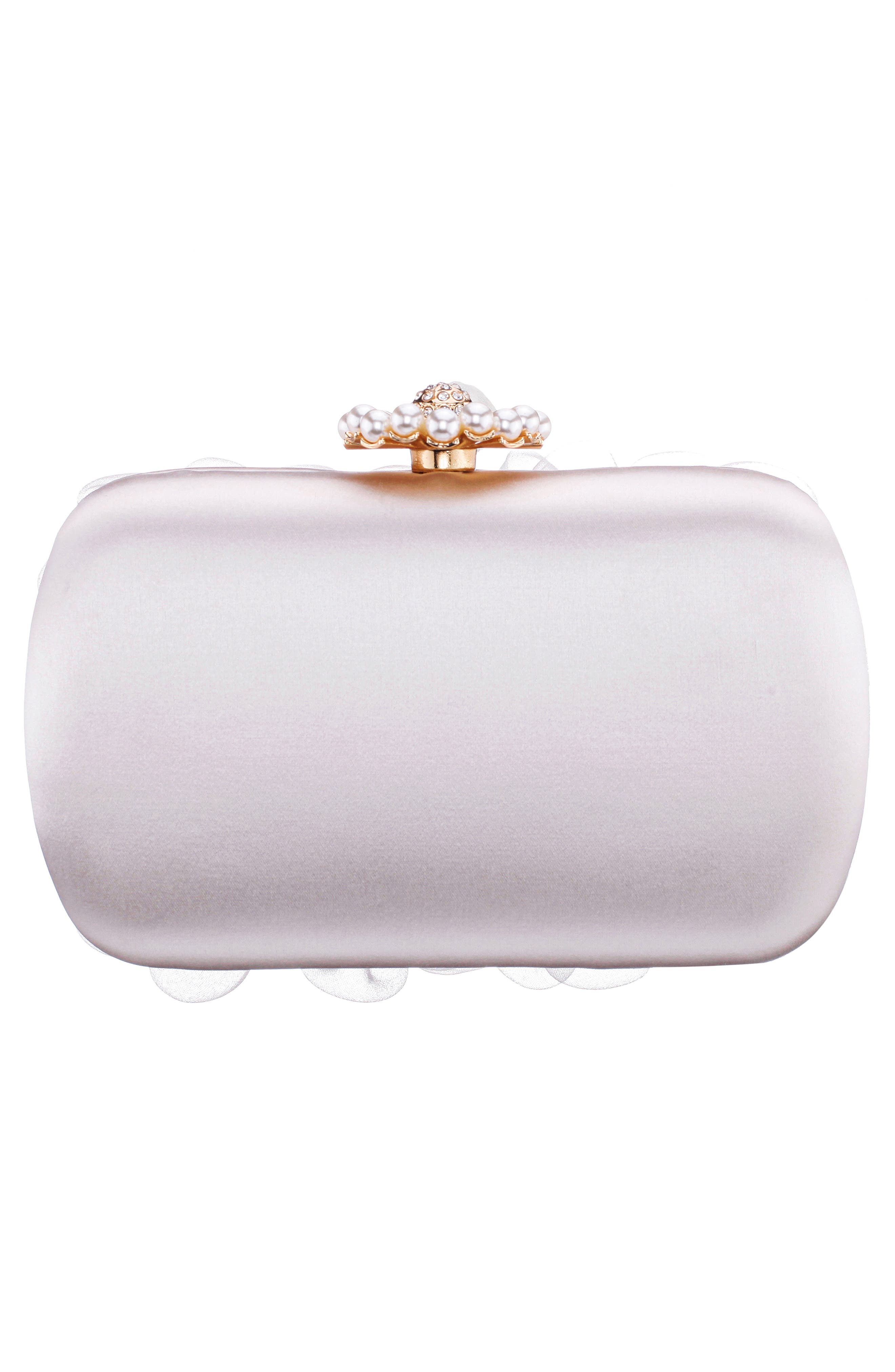 Nina Serenity Clutch, Alternate, color, White