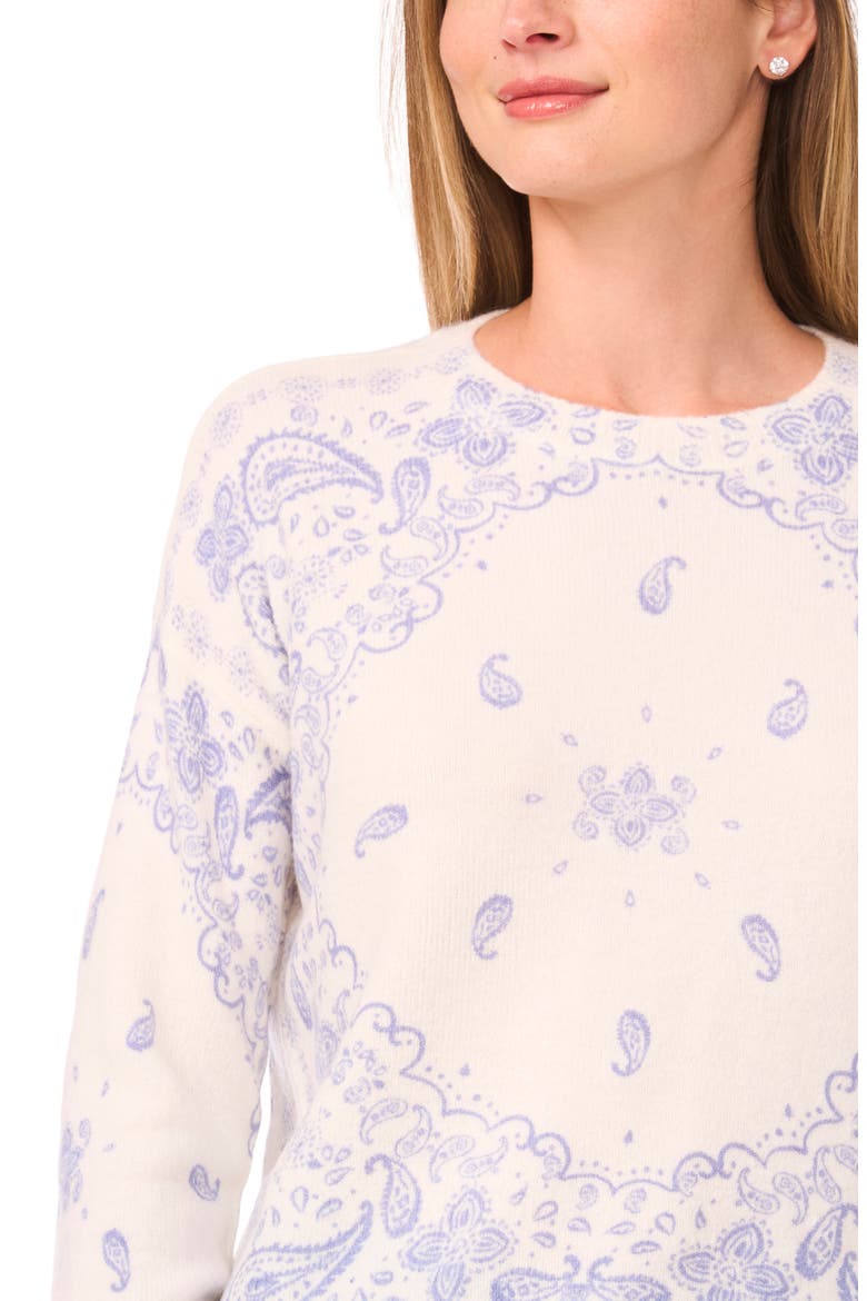 Bandana Crop Sweater, Alternate, color, CLASSIC NAVY