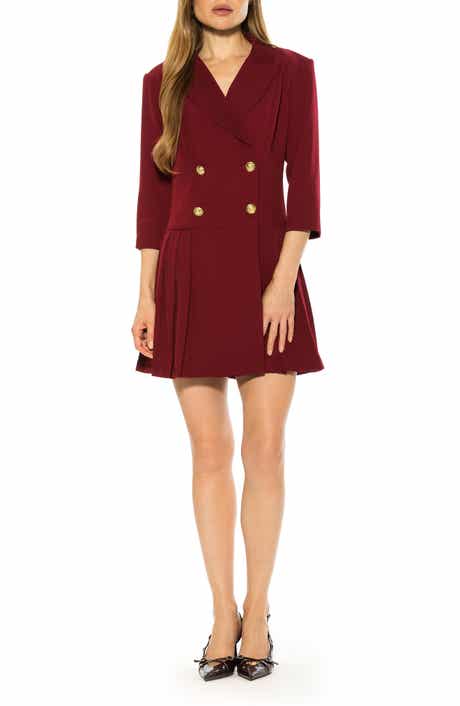 Alexia Admor Jacki Plaid 3/4 Sleeve Blazer Dress