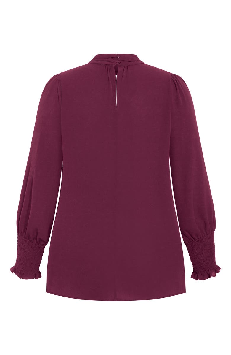 City Chic Iris Keyhole Top, Alternate, color, Plum