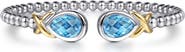 Gabriel & Co. Bujukan Blue Topaz & 14K Gold Sterling Silver Bangle Bracelet