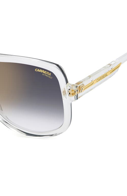 Carrera Eyewear Victory 59mm Gradient Square Geometric Sunglasses In Crystal Gold/grey Sf Gd Sp