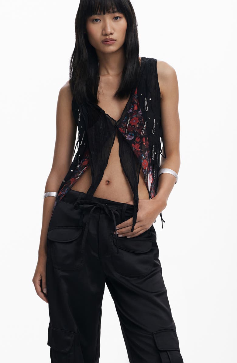 Desigual Cargo Pants, Alternate, color, Black