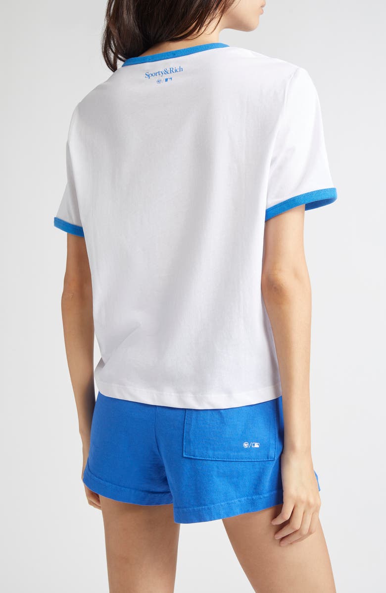 Sporty & Rich Dodgers Serif Graphic Ringer T-Shirt, Alternate, color, 