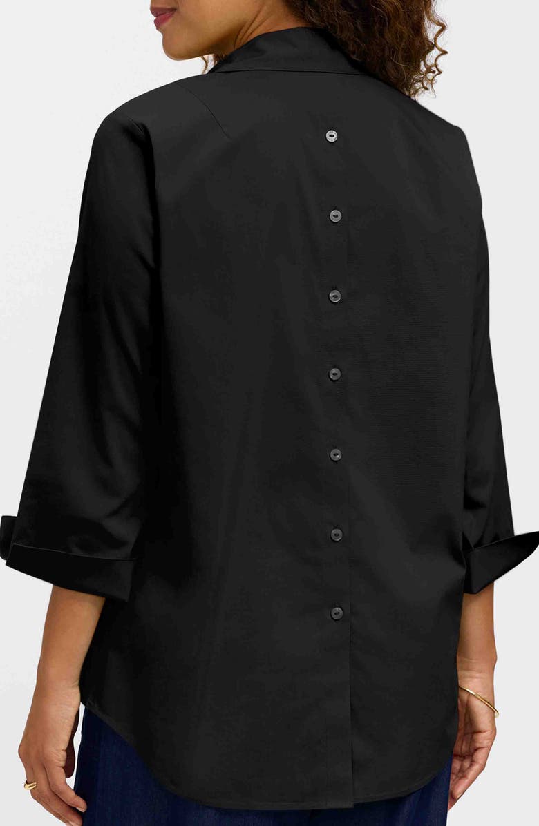 Foxcroft Therese Button Back Popover Shirt, Alternate, color, Black