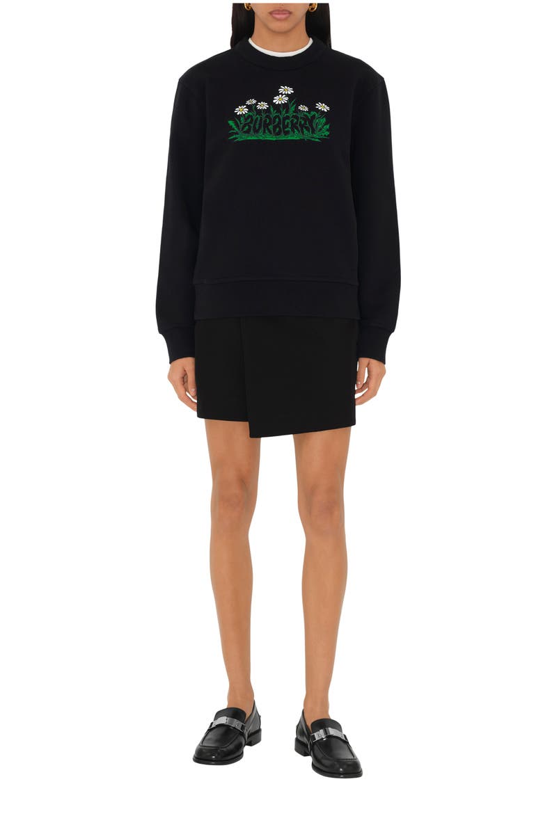 Burberry Daisy Logo Cotton Sweatshirt, Main, color,