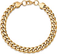 STEELTIME Men's 18k Gold Plated Curb Chain Bracelet