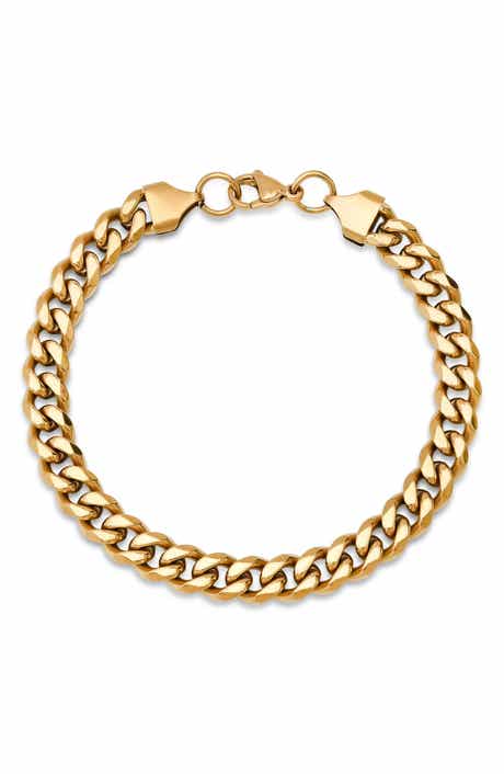 Men's 18k Gold Plated Curb Chain Bracelet