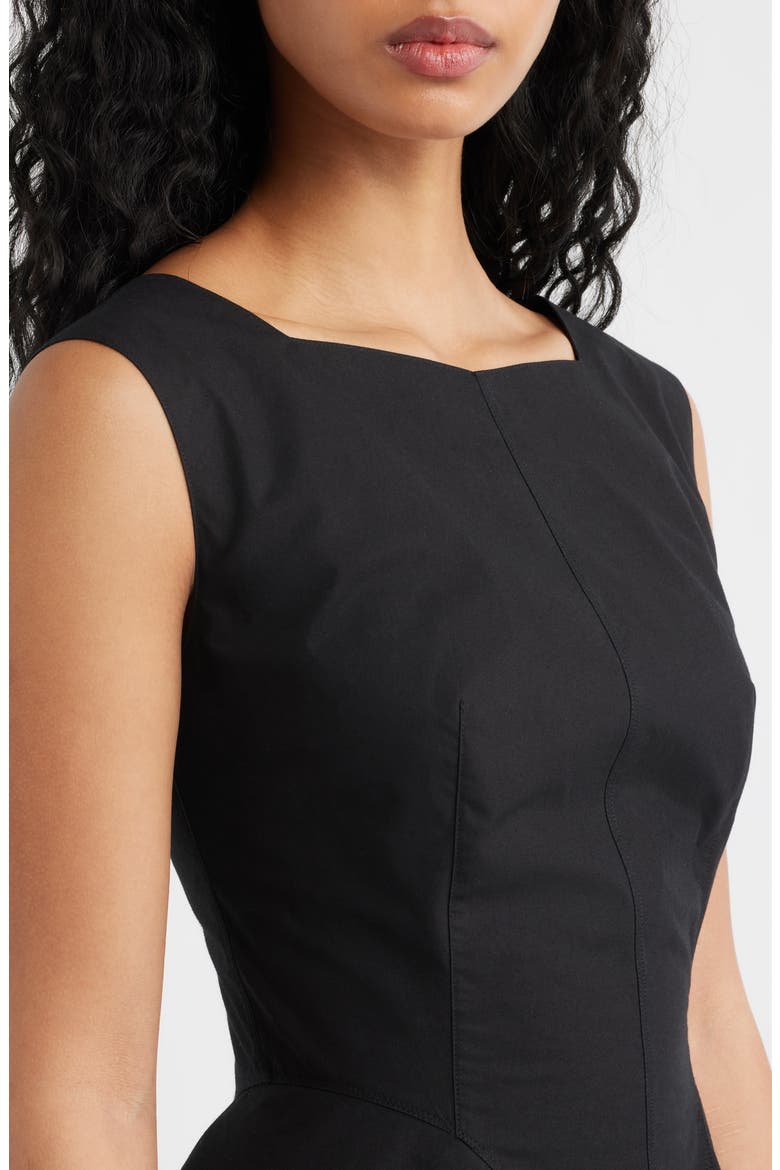 Riviette Fit & Flare Poplin Minidress, Alternate, color, BLACK