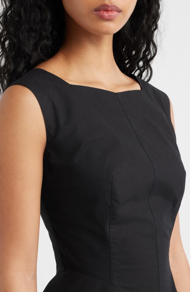 DÔEN Riviette Fit & Flare Poplin Minidress, Alternate, color, Black