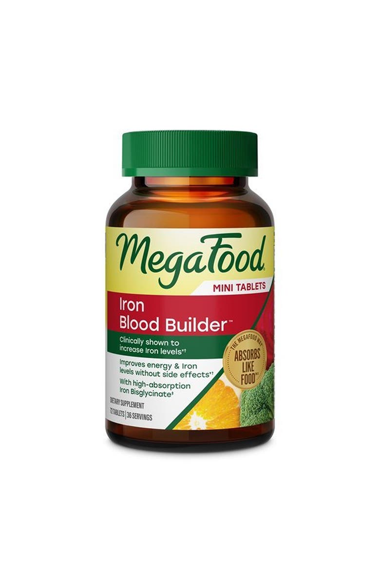 Blood Builder Iron Supplement for Women & Men with B12, Folic Acid & Vitamin C, Vegan, 72 Mini Tablets, Main, color, None