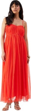Warehouse Tulle Strappy Bandeau Maxi Dress