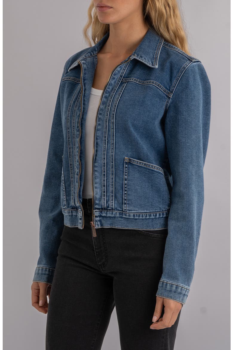 Genevieve Zip Denim Jacket (Women) | Nordstrom